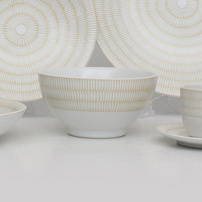 Avet Bol 655 Ml Diámetro 14,5 Cm Altura 7 Cm Stoneware Long Rice Beige (6 Unidades)